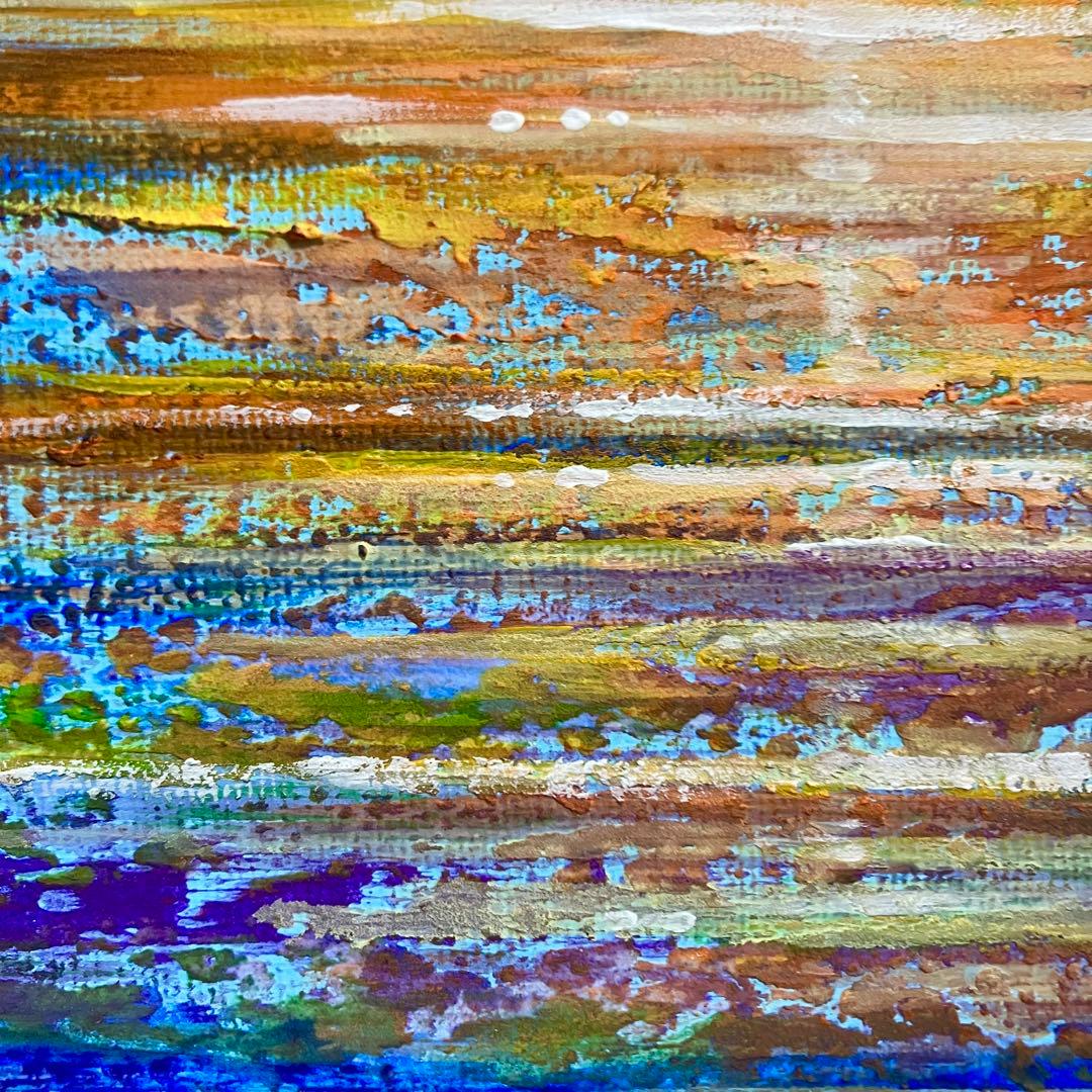 sunset＊絵画　原画　風景画　テクスチャーアート　海　夏　夕日　ハワイ　沖縄