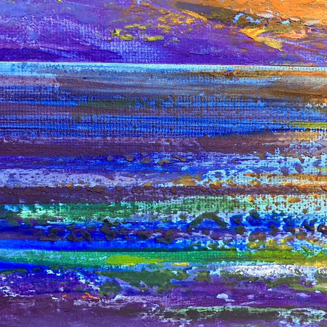 sunset＊絵画　原画　風景画　テクスチャーアート　海　夏　夕日　ハワイ　沖縄