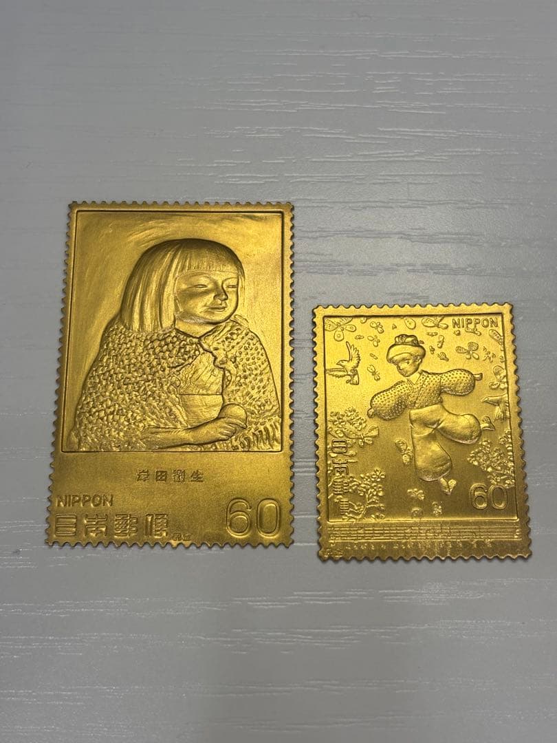 希少 松本徽章工業 純金 金属工芸品 8g 純金×純銅 切手 K24