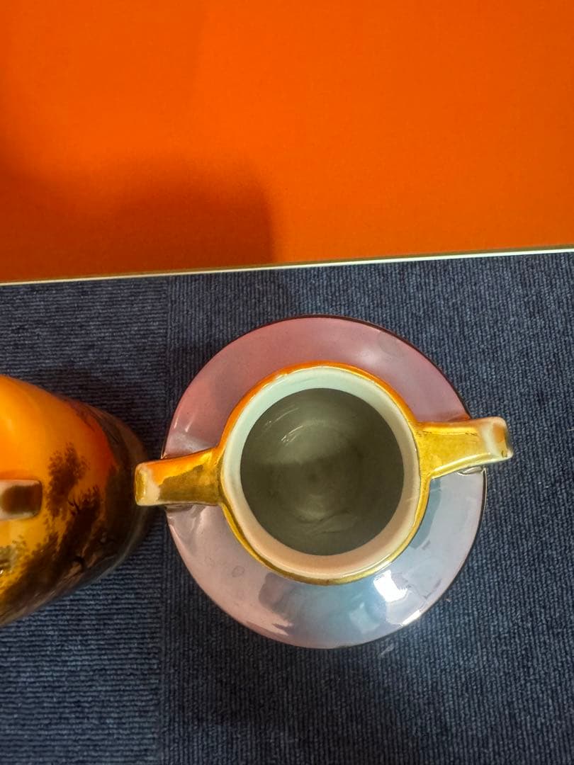 1843 オールドノリタケ 双耳風景図 花瓶 2客 時代物