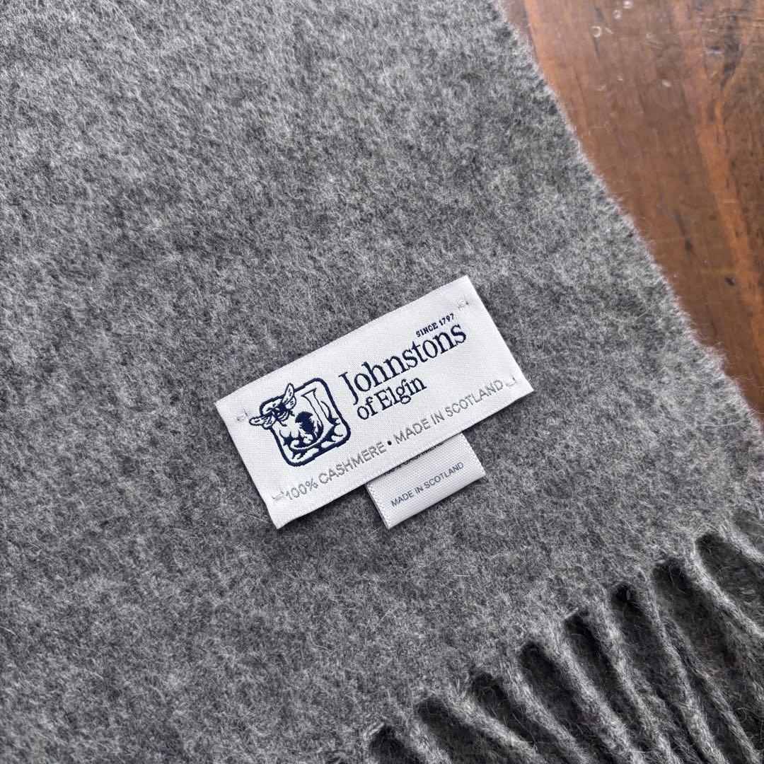 ジョンストンズ❤︎カシミヤ100% 大判ストール グレー - メルカリ
