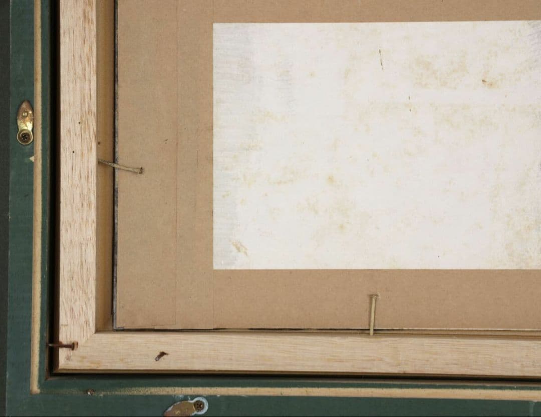 白猫と黄薔薇」猫 ネコ 動物画 花 黄薔薇 絵画 額装 豪華額縁