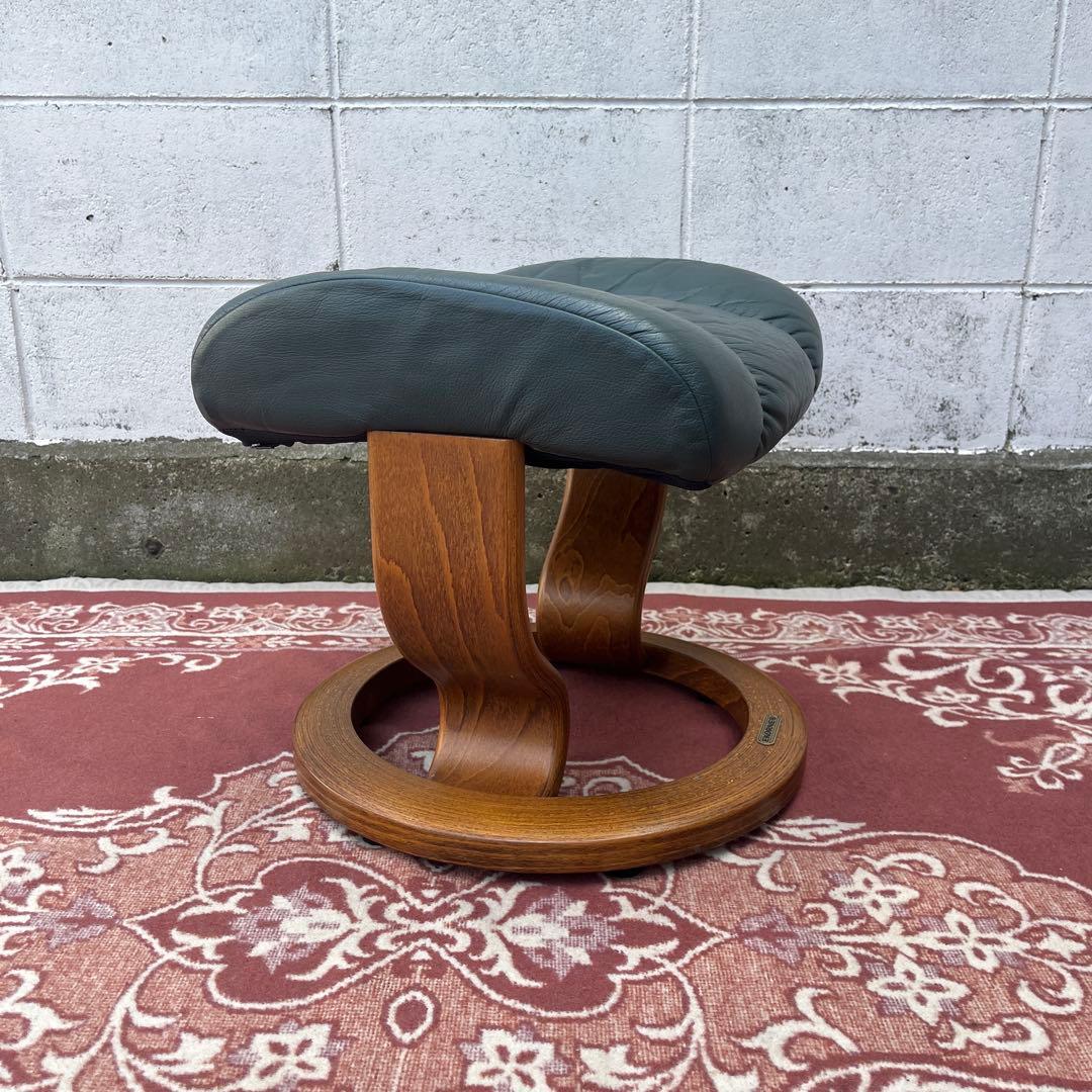 北欧ノルウェー製◾️Ekornesエコーネス 本革レザー張り スツール オットマン