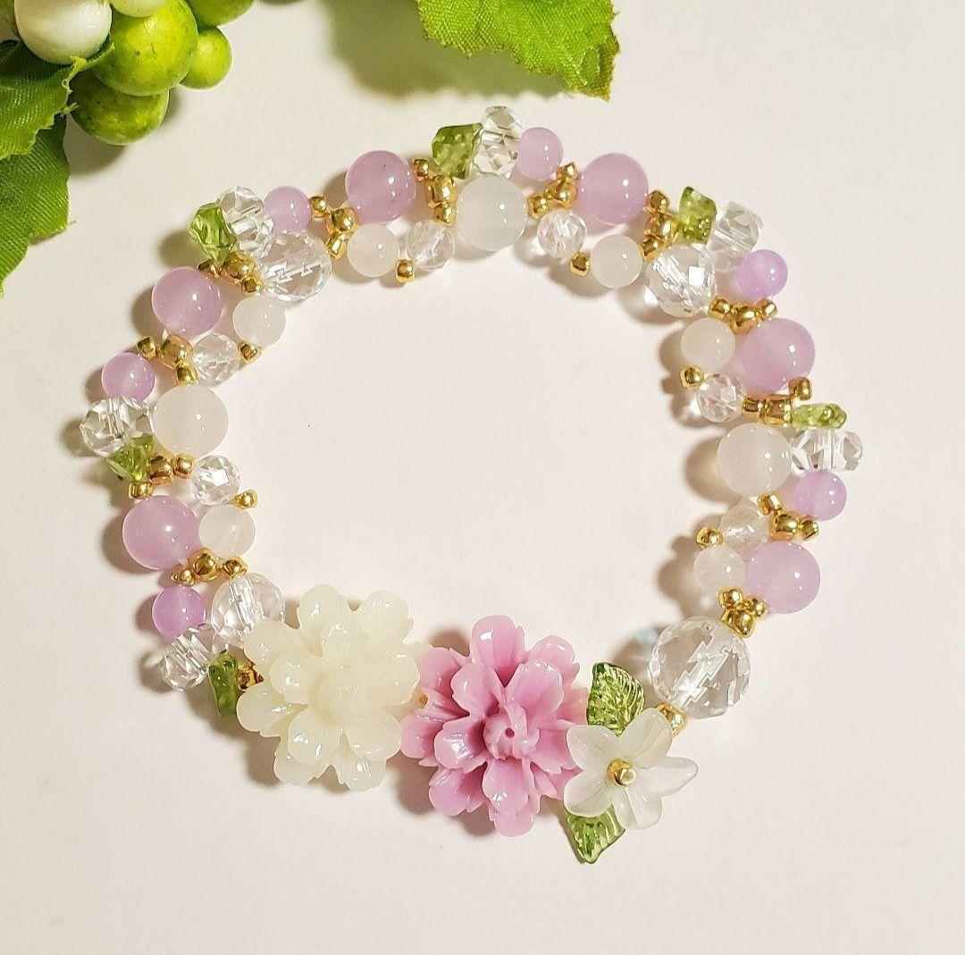 【レイア姫】天然石ブレスレット 2点