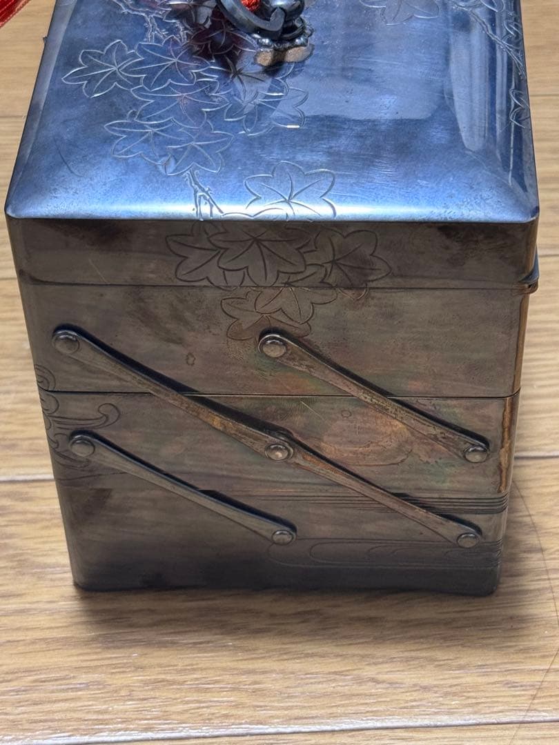 大阪 尚美堂造 純銀飾 宝石箱(K-LC805) シノワズリ 十九世紀 中国清朝 【