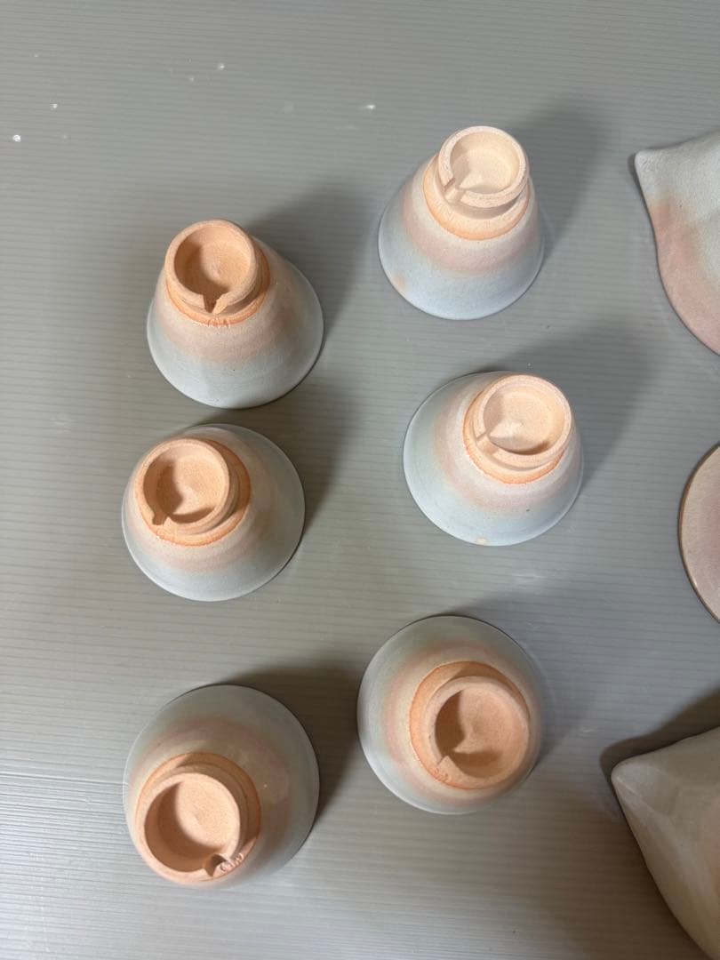 2239 萩焼 茶器セット 宝瓶1客 湯冷し1客 湯呑6客 未使用 美術品