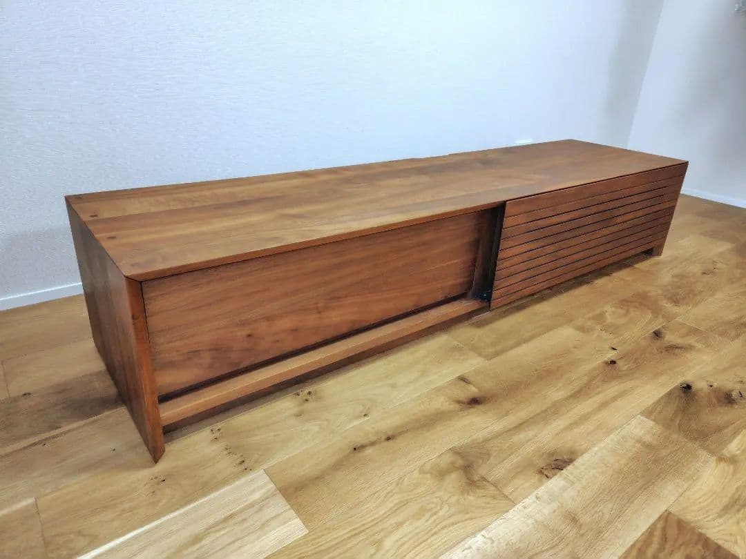 【最終値下げ】国産天然木テレビボード180cm/ウォールナット/引出し付/ テレビ台 180cm ウォールナット ブラウン 幅180 奥行45 高さ24cm 国産