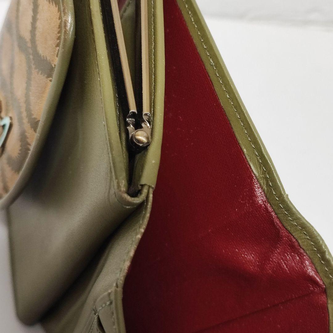 ヴィヴィアン・ウエストウッド　スクイグル柄　　がま口財布　ボーンクラスプ