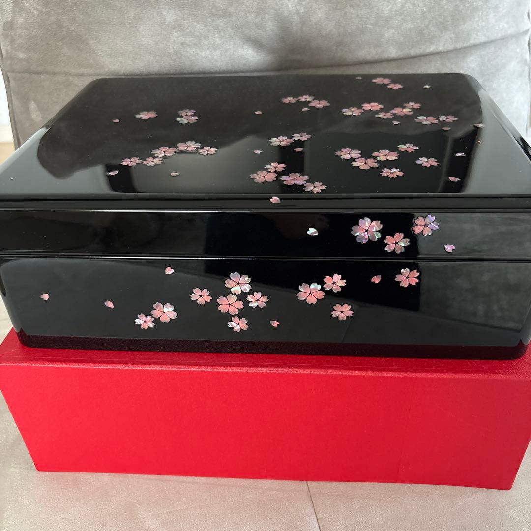 【新品未使用】高級 たまてばこ 重箱 桜 結納品 結納 結納箱