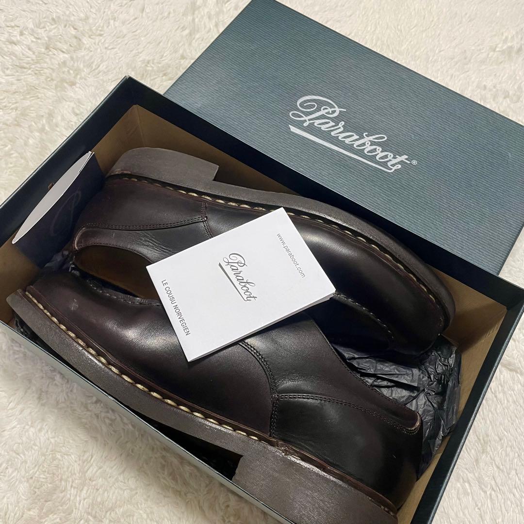 箱付き Paraboot パラブーツ シャンボード Uチップ 9.5 ブラウン
