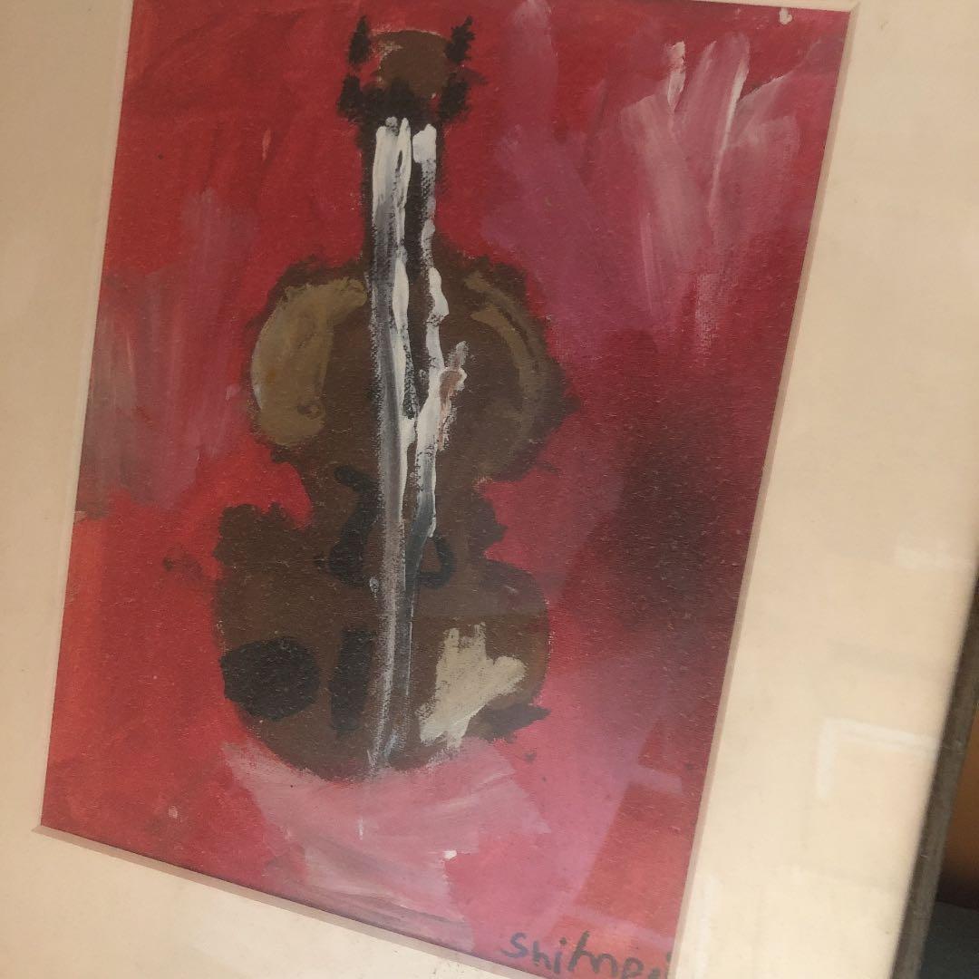 油絵？ アンティーク 絵画 ヴァイオリン