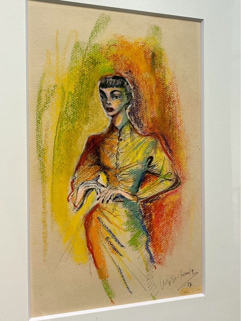 金子国義《女性像》1984年 パステル 真作保証