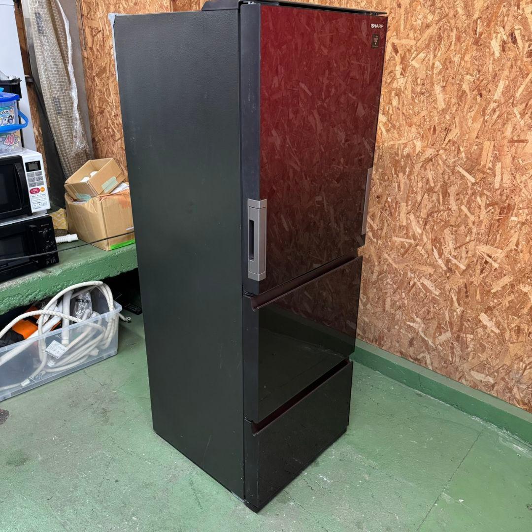 27B8 送料設置無料　SHARP　自動製氷機能付き大型冷蔵庫350L 洗濯機