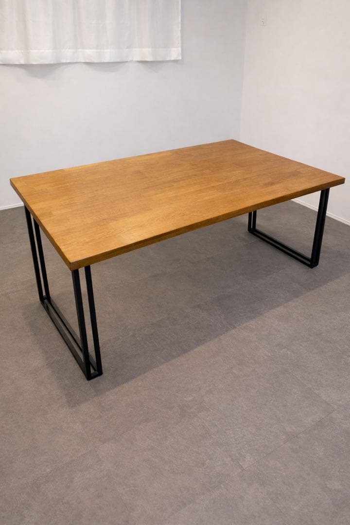 ダイニングテーブル 180×90cm 高さ72cmアイアン脚 4～6人用