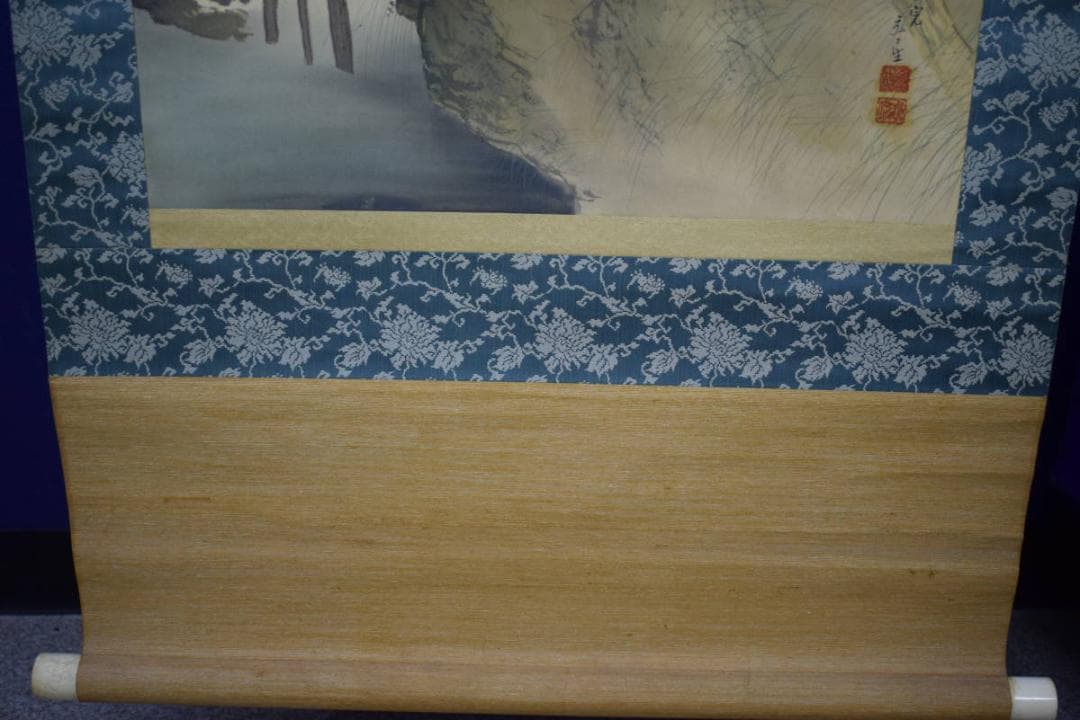 真作/田中頼完/頼章の子/秋渓山水人物図/桐共