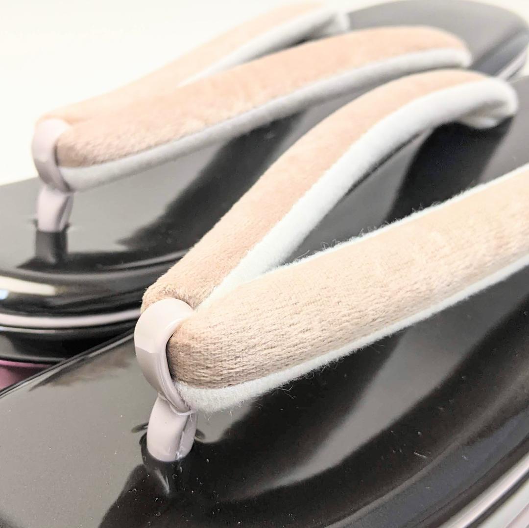 ベロア 3枚芯 ハイヒール 草履バッグ セット ダークブラウン×ベージュ u64