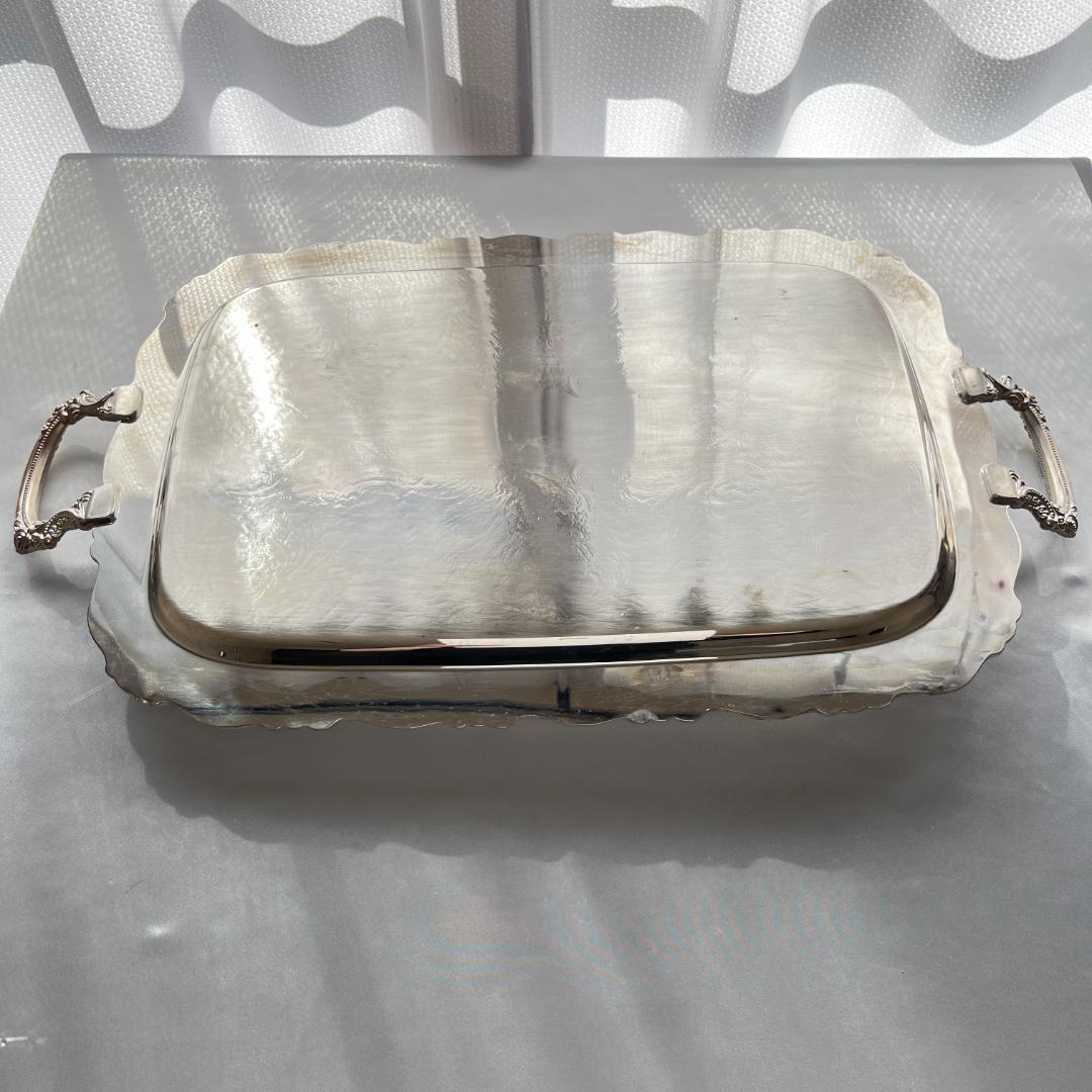 【ONEIDA】ギャラリートレー【シルバープレート】61cm ハンドル 大型