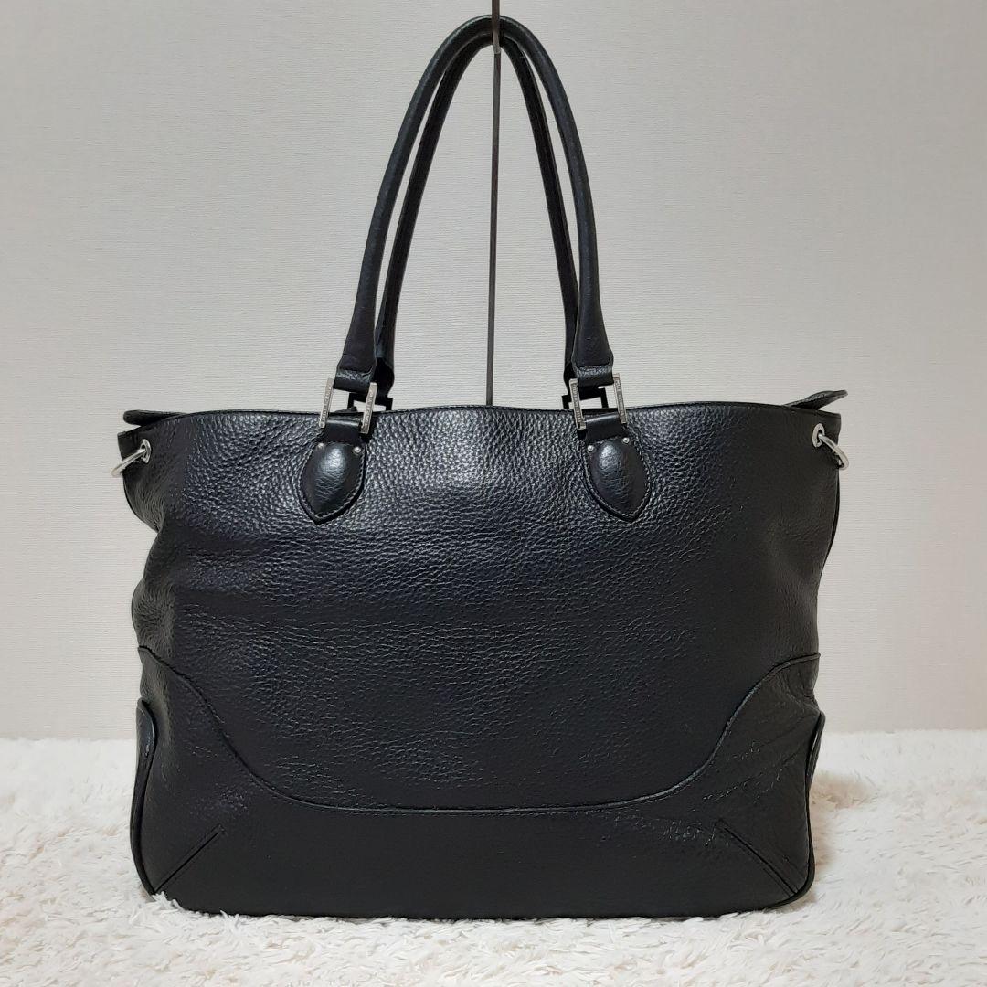 美品　pelle morbida ペッレモルビダ レザー　黒　2way バッグ