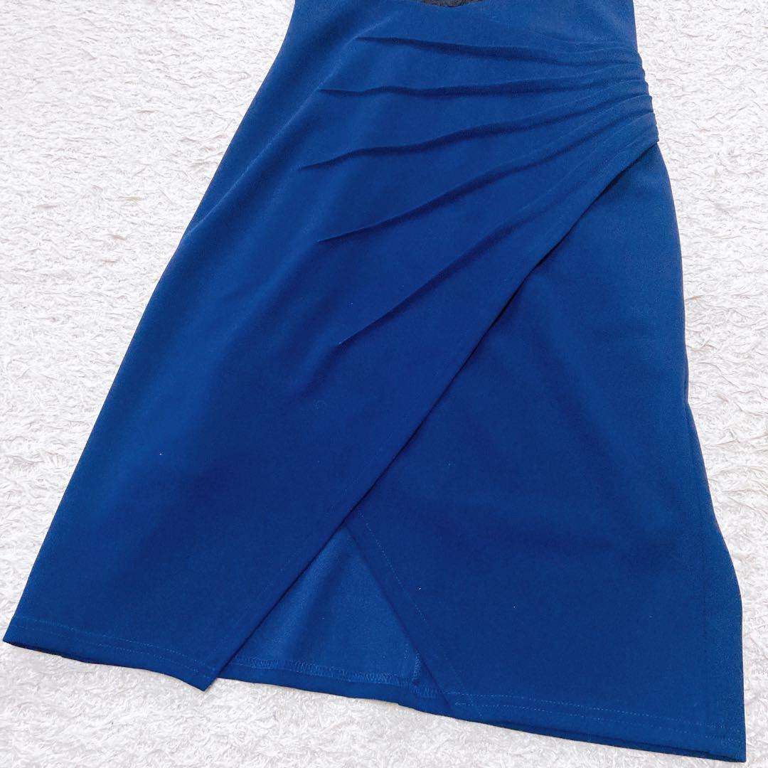 美品 タダシショージ レース切替Vネック キャップスリーブドレス 近年