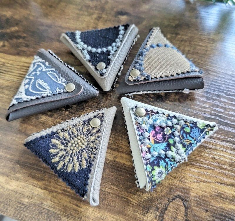 【オーダー様】ミナペルホネン/ファブリック　カケラ/三角キーケース