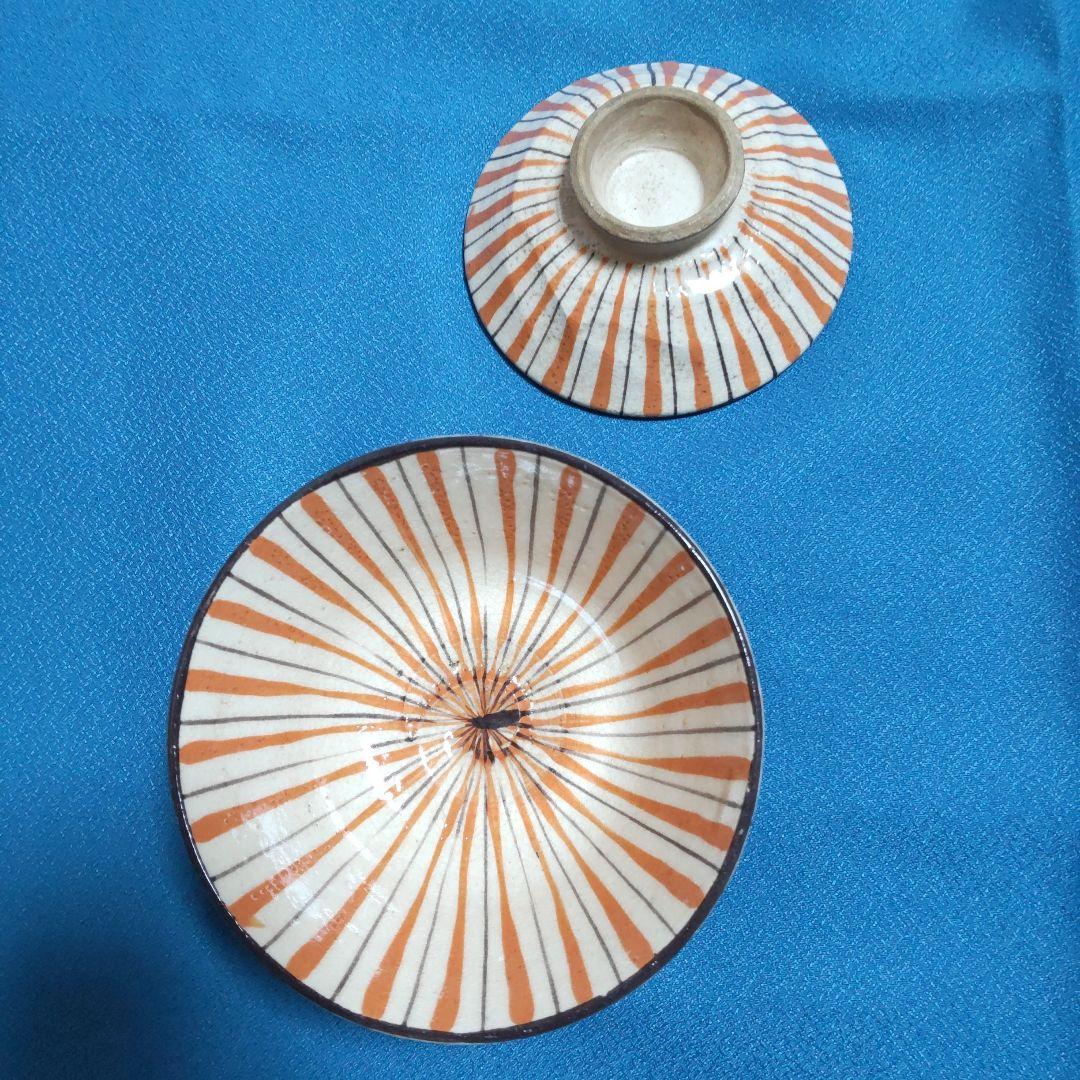 骨董　アンティーク　麦藁手　蓋碗　蓋茶碗　お碗　飯碗