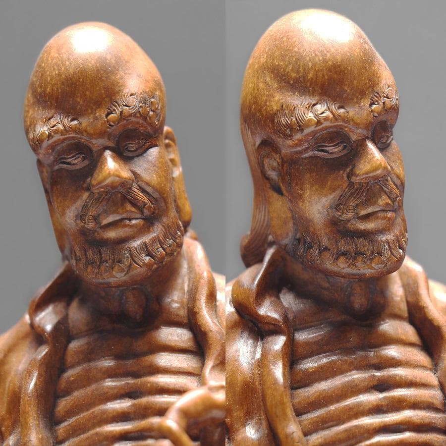 ◾️かっこいい達磨大師 木彫り 彫刻 一刀彫 - メルカリ