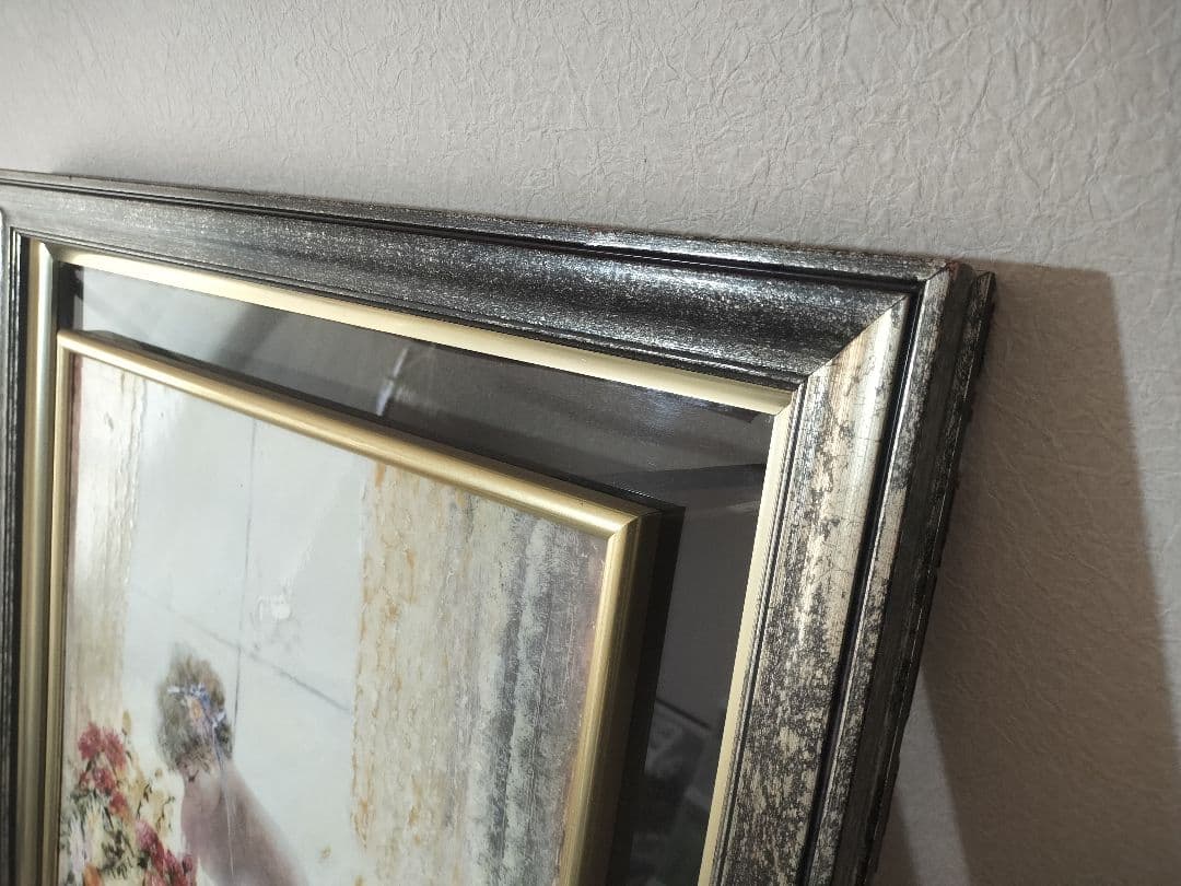 バレエ少女 額装 陶板画 大型 飾り物 陶磁