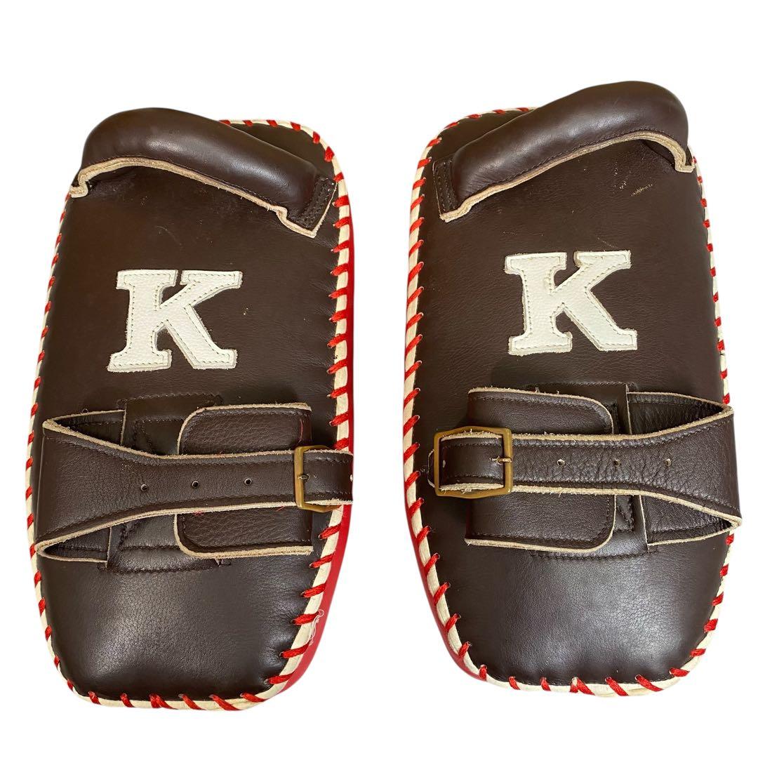 希少】K キックミット レザー ブラウン プロ仕様