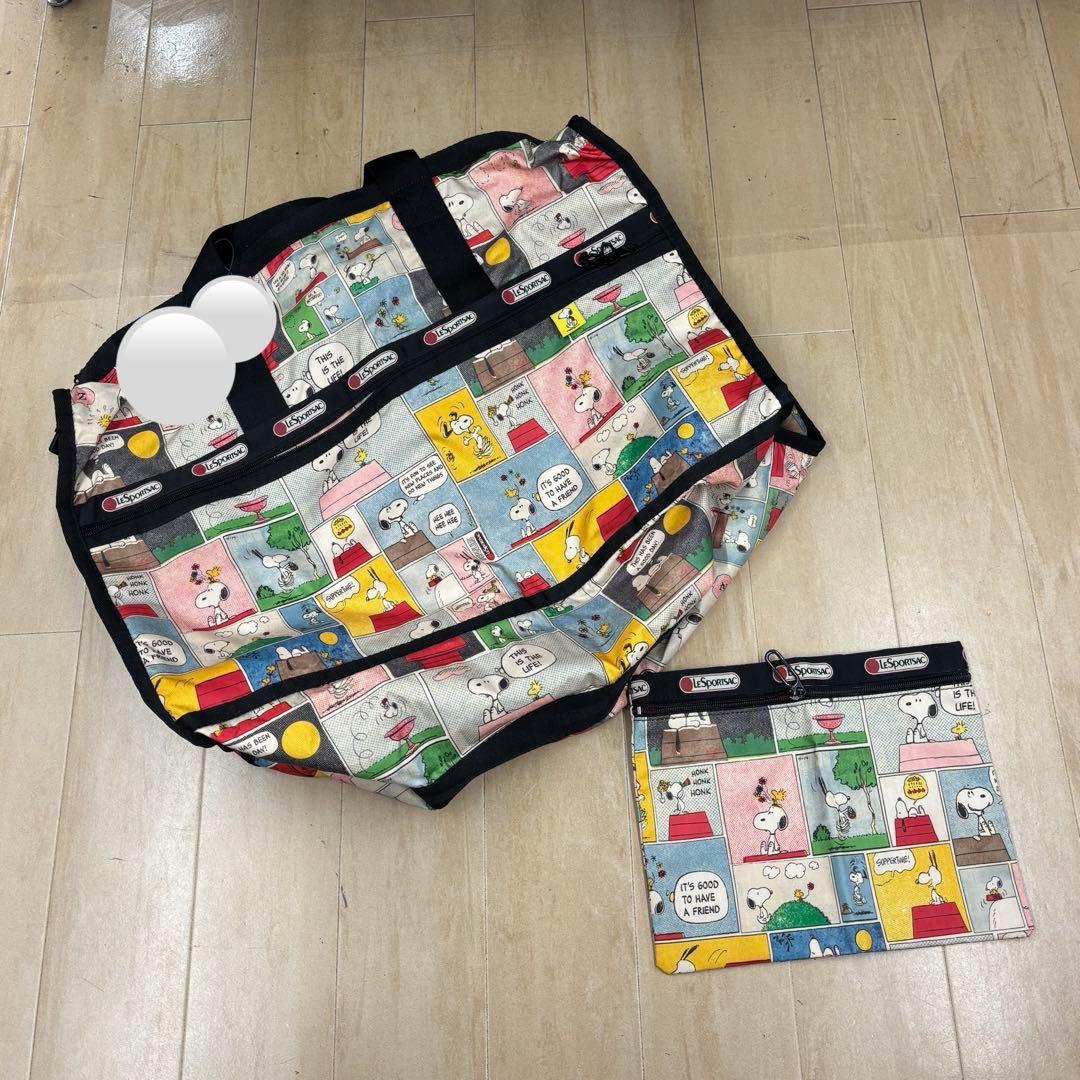 レスポートサック　ボストンバッグ　スヌーピー　アニメ　コミック柄　ピーナッツ PEANUTSのコミックがカバンで読めちゃう？！ポップで個性的な