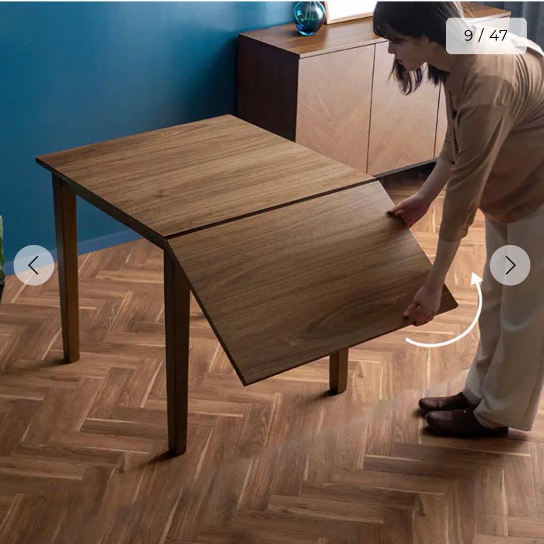 ダイニングテーブル テーブルのみ 伸縮 北欧 モダン ブラウン