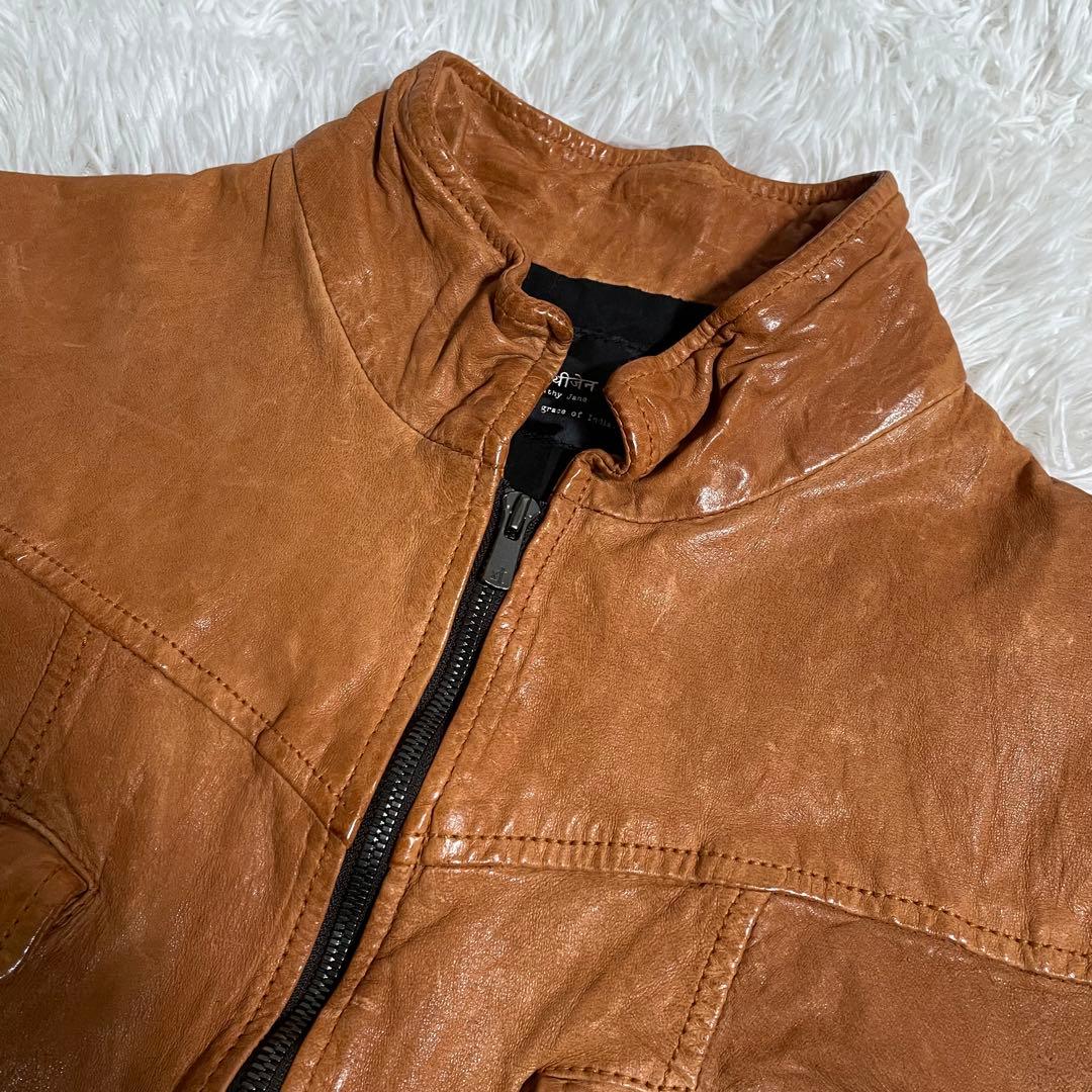 キャシージェーン ラムレザージャケット ウォッシュド加工 2025年最新