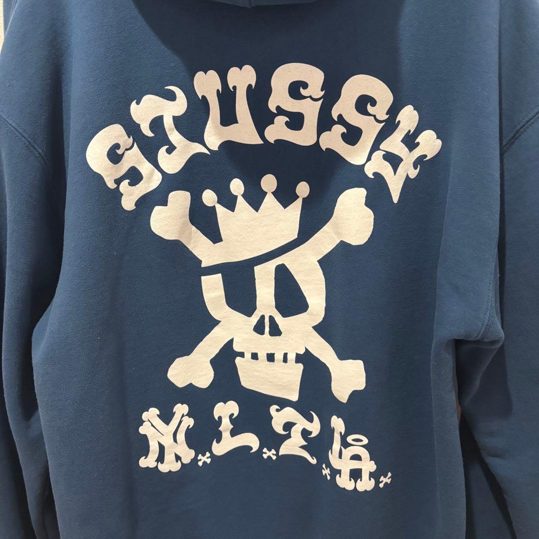 ようちん　STUSSY スカル柄スウェットパーカー　オールドステューシー