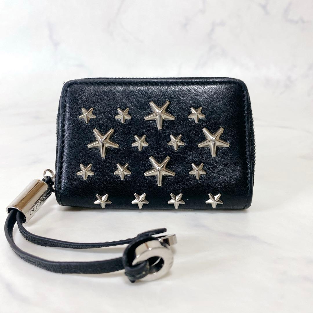 JIMMYCHOOジミーチュウ　ケース　L字型　ジップ　スタッズ　レザー