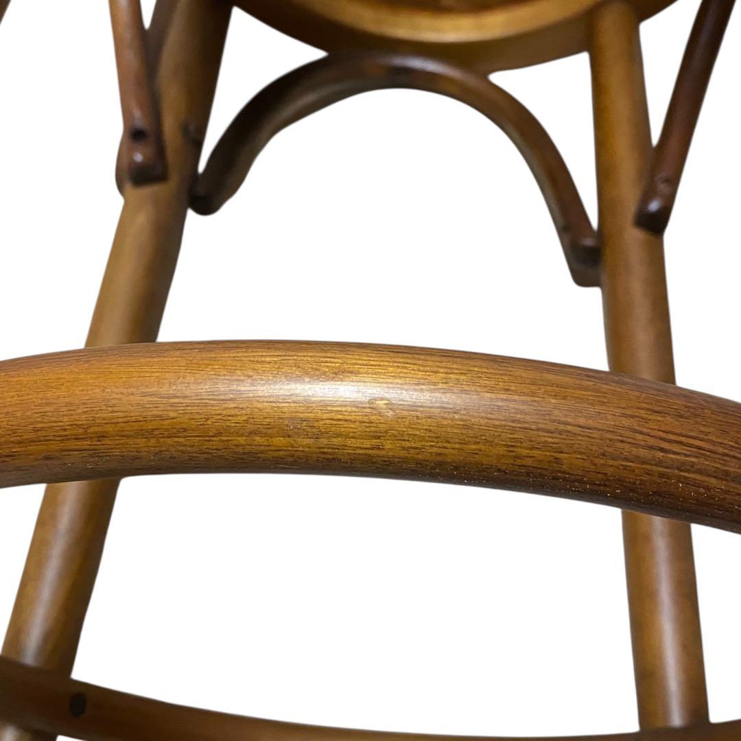 木製 カウンターチェア ハイバースツール 曲木デザイン クッション座面 ②