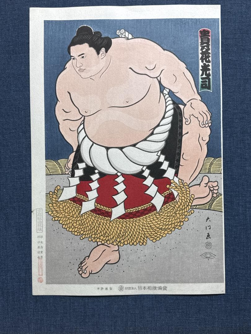 希少！大相撲錦絵 木下大門 木版画「横綱貴乃花土俵入り」初摺 - メルカリ