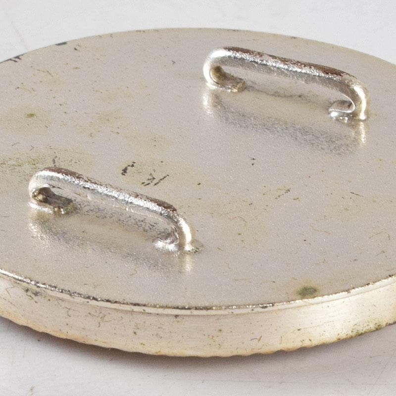 和装小物　彫金　大津陽信作　蒲公英文　帯留　共箱　C　R9042