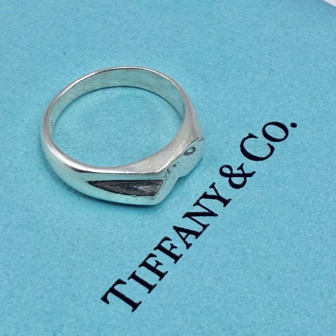 オールドティファニー シグネット カーブドハート リング 10.5号 シルバー