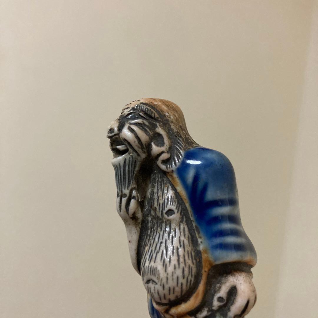 江戸中期〜後期？ 古根付け 掲げ物 陶器×天然素材 2点セット