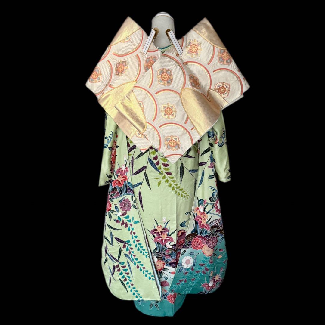 未使用品 振袖フルセット トールサイズ 新品長襦袢 グリーン 161