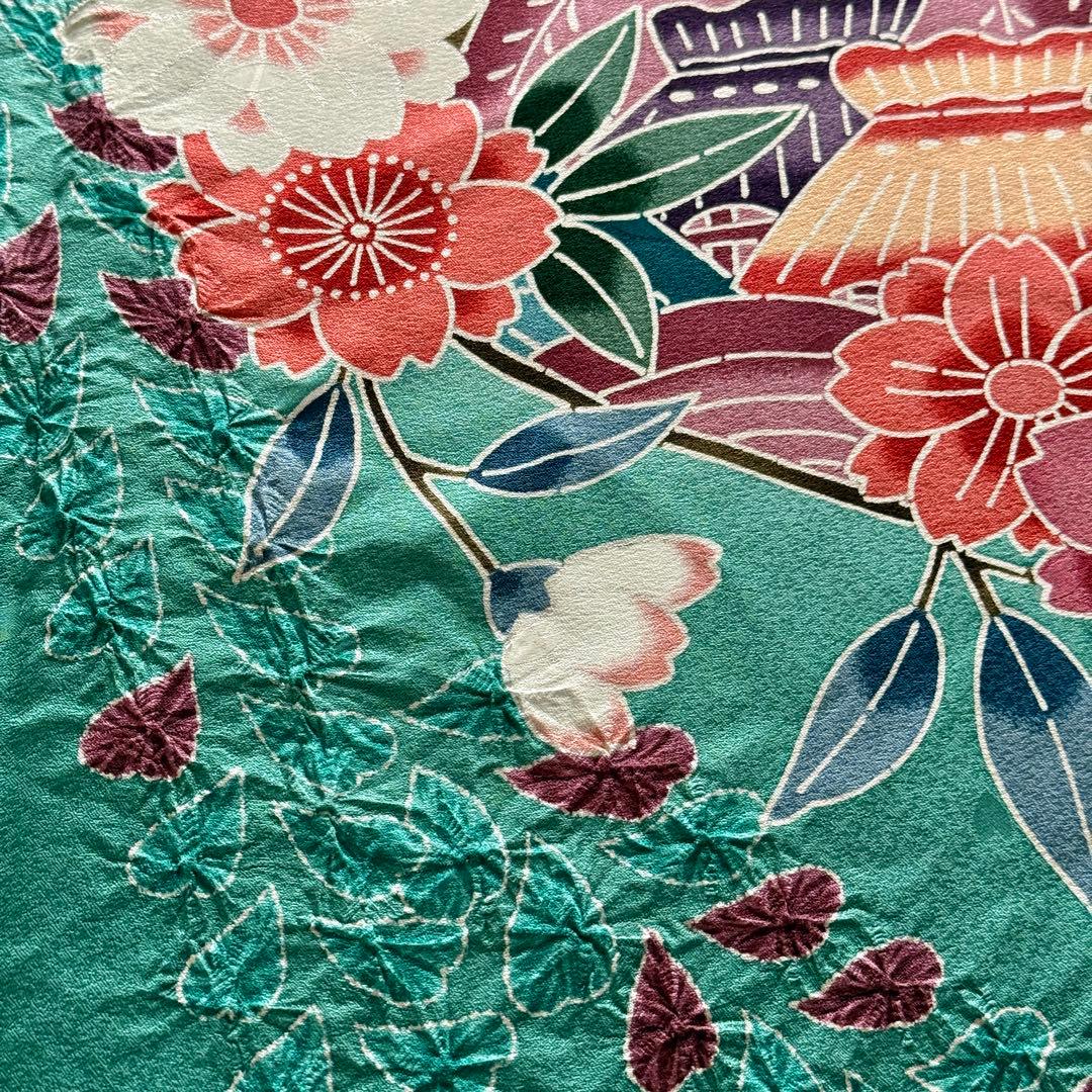 未使用品 振袖フルセット トールサイズ 新品長襦袢 グリーン 161