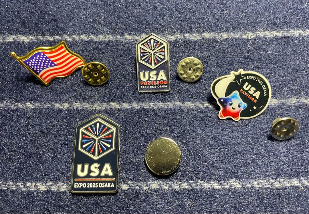 非売品・激レアセット】 アメリカ館 関西万博 ピンバッジ4点セット