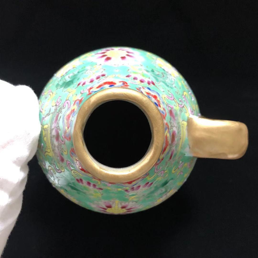 大清 乾隆 風水 ひょうたん瓶 高さ29CM 粉彩 骨董品 擺件 古賞