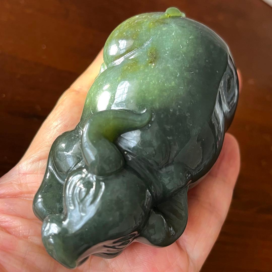 和田玉 ろうかん 青玉 藍青 古翡翠 彫刻 ネフライト 軟玉 アンティーク