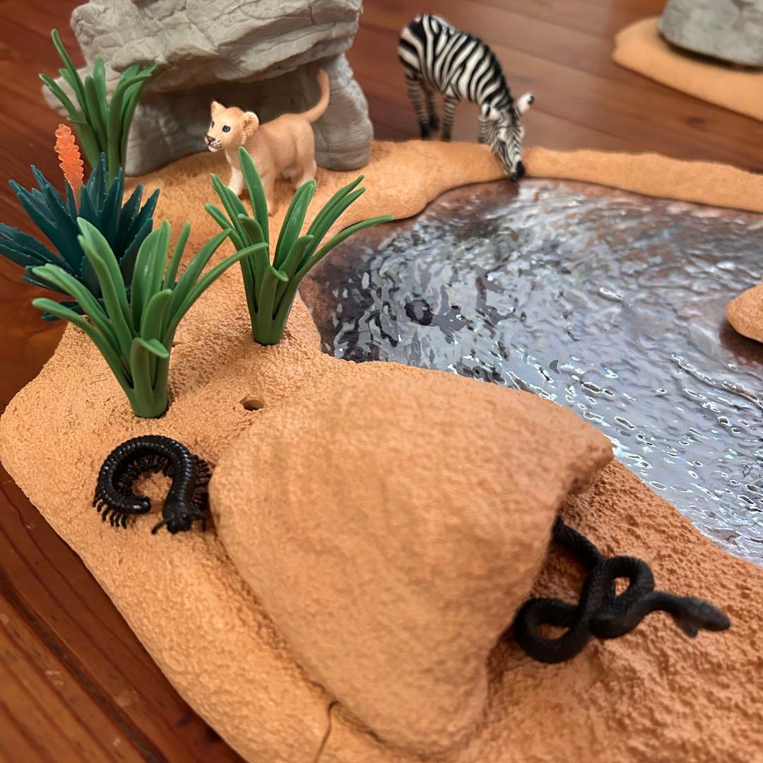 シュライヒ ワイルドライフ 42321 水飲み場での大冒険!サバンナビッグセット