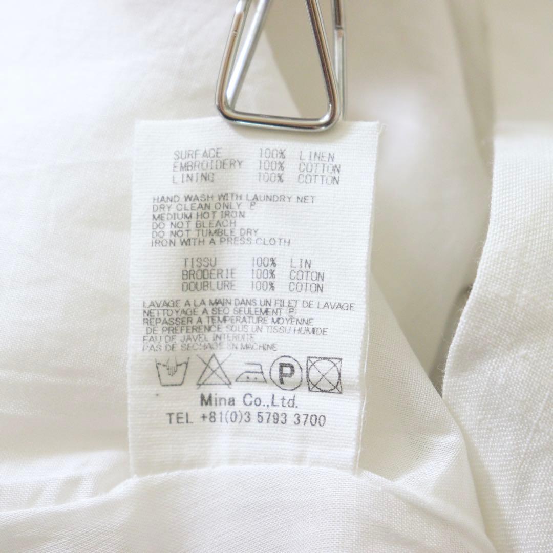 5270【美品】ミナペルホネン リネンスカート tori to hana 刺繍