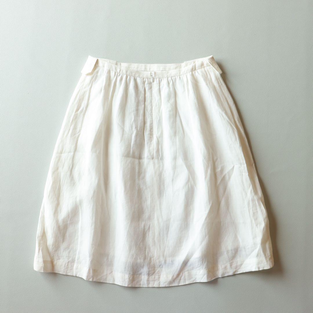 5270【美品】ミナペルホネン リネンスカート tori to hana 刺繍