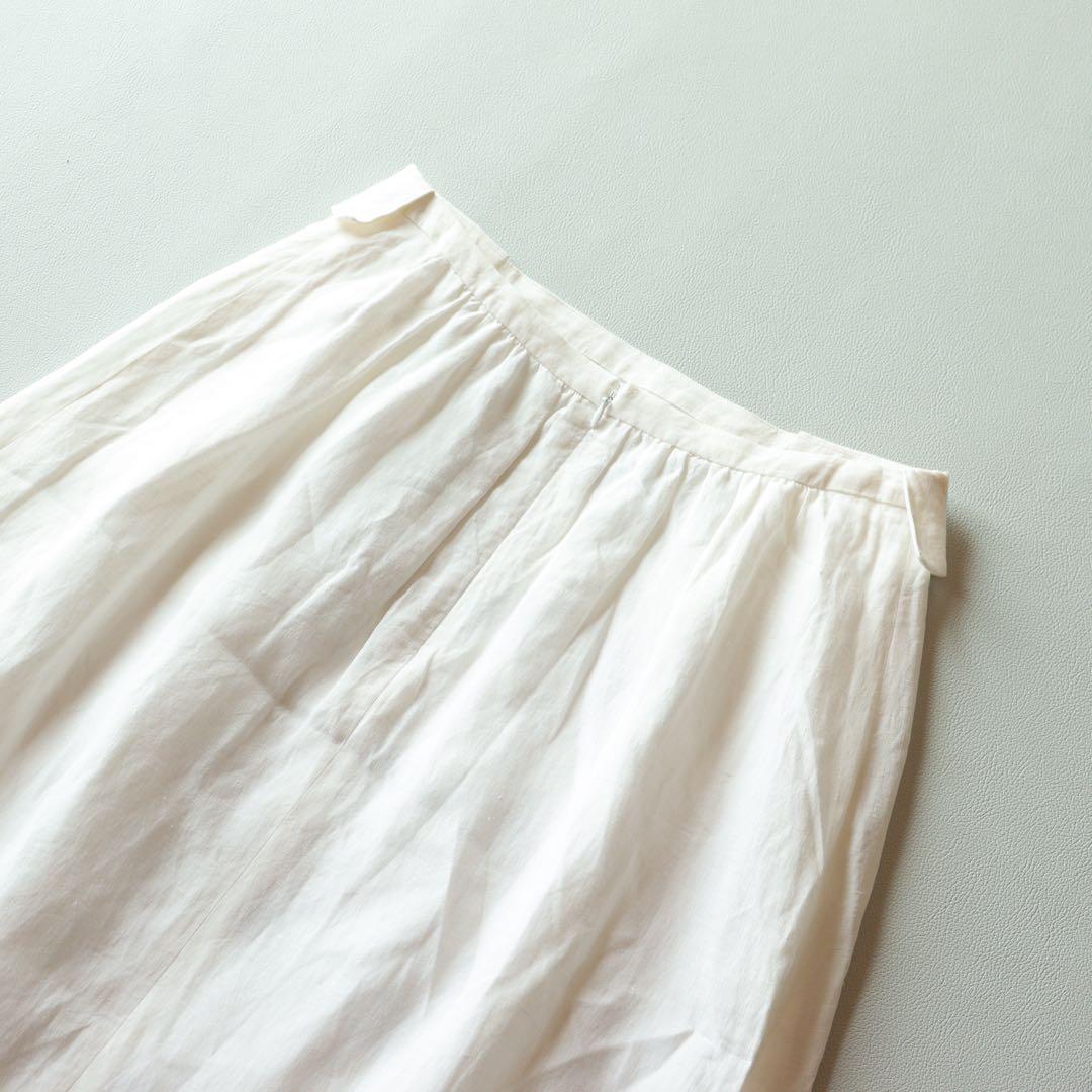 5270【美品】ミナペルホネン リネンスカート tori to hana 刺繍