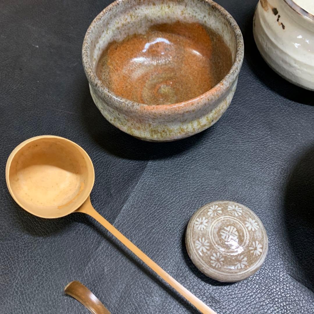 茶箱 茶道具セット 古物 歴史 棗 茶碗 水差し 茶灼 銘有