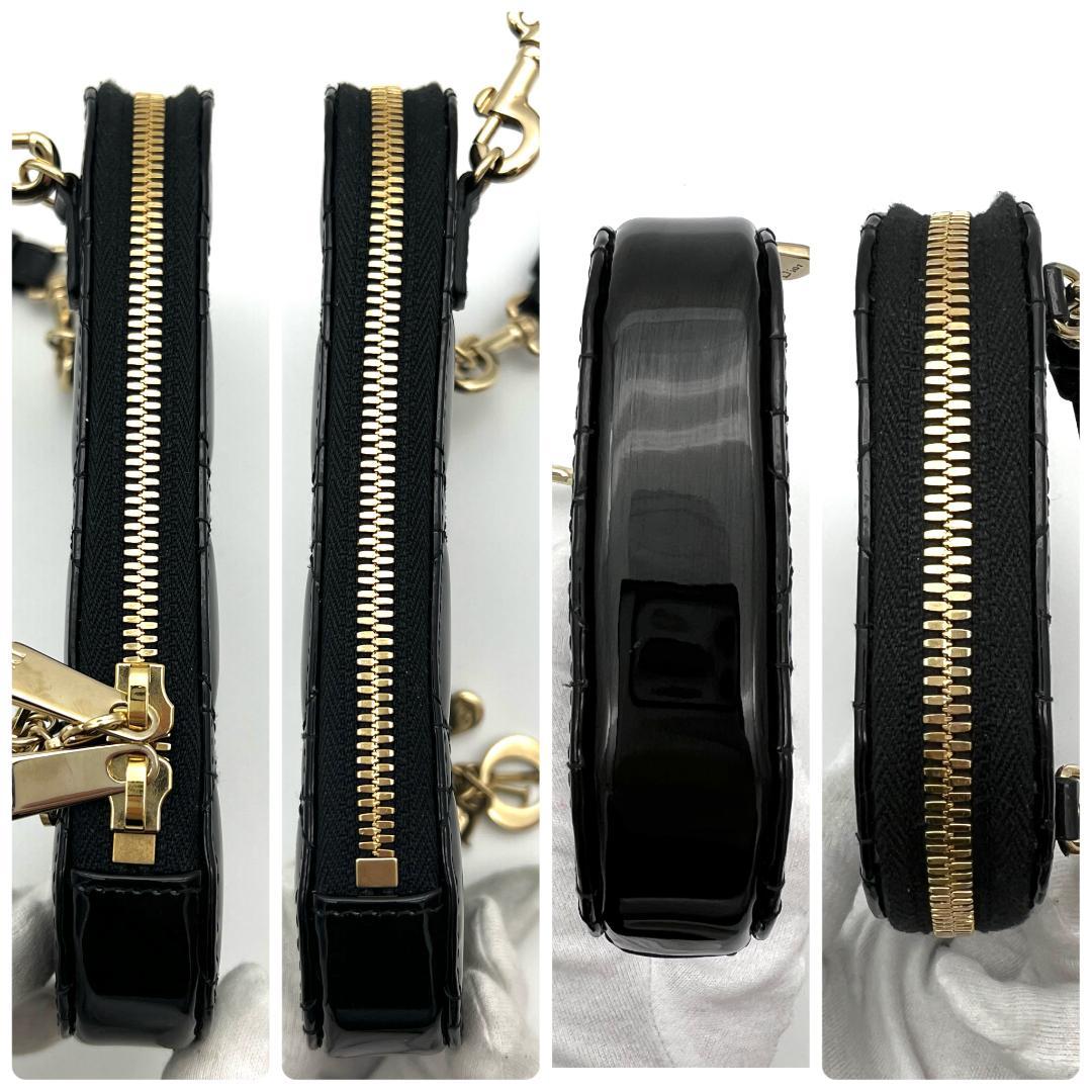 【最高級美品】ディオール カナージュ フォンホルダー パテント ブラック 764