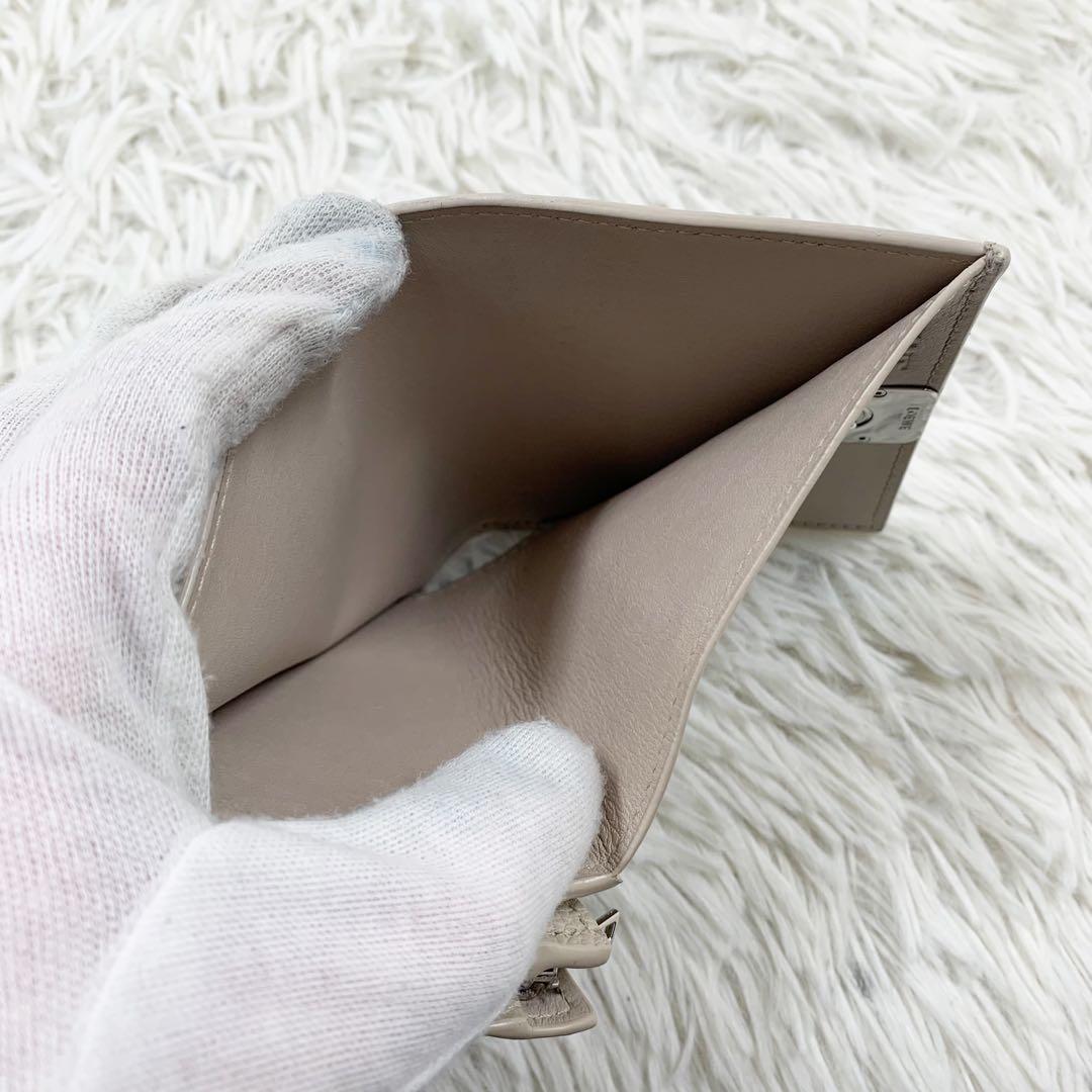 【✨極美品 現行✨】ロエベ アナグラム コンパクトフラップウォレット ベージュ